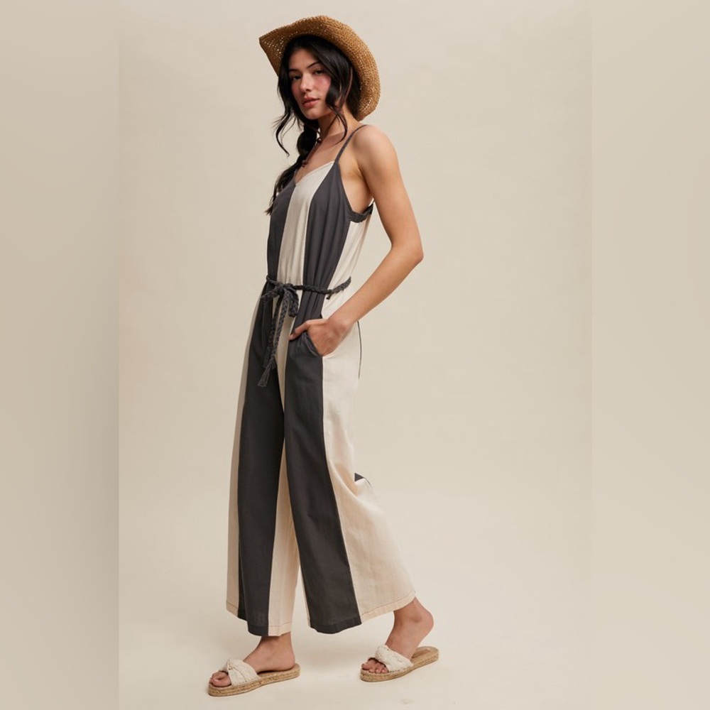 Listicle Striped Wide-Leg Jumpsuit NWOT - Picture 2 of 3